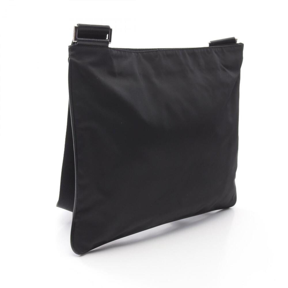 Prada TESSUTOSAFFI Black Bag Nylon Shoulder Saffiano Leather